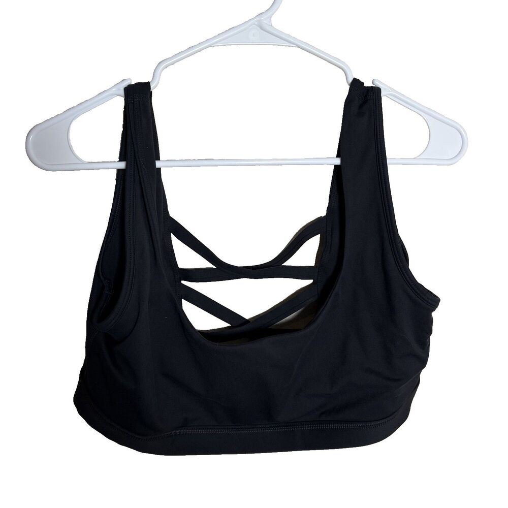 Blogilates Sports Bra Women's XL Strappy Black Round Neck Athletic Active
